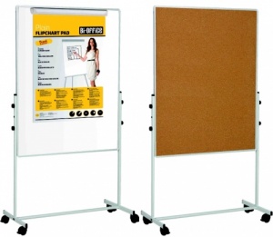Mobile Duo Whiteboard / Cork Combination Board